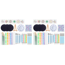 76Pcs Mandala Dotting Tools Painting Kit - Dot Paint Stencils Tool Set Art  Supplies Kits Tray Brush Pen