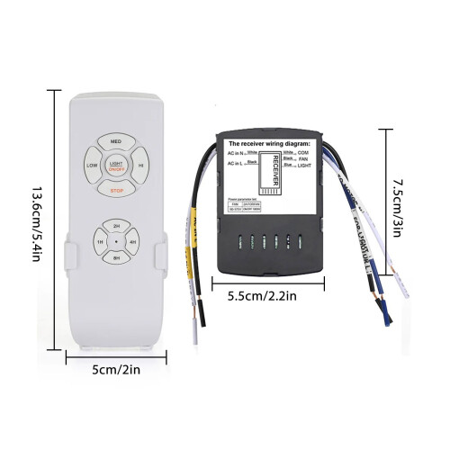 Fernbedienungskit für Deckenventilator mit WLAN, 110V, 3 Geschwindigkeiten, 4 Timer 1