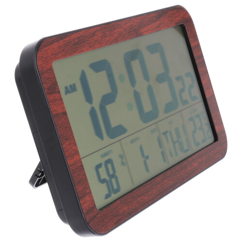 Temperature Clock Digital Wall Clock Black Plastic 1Pack 2
