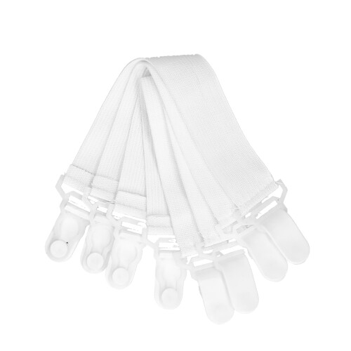 4PCS White Adjustable Bed Sheet Grippers, Elastic Mattress Holders 1