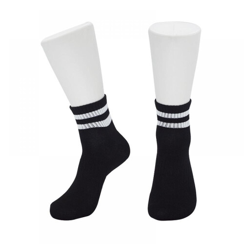 Strømper med mellemlang rør, tynde strømper, herre, stribede, åndbare, sommer- og efterårssportssokker, afslappede strømper, polyester, bomuld, 1