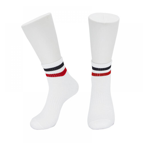 Strømper med mellemlang rør, tynde strømper, herre, stribede, åndbare, sommer- og efterårssportssokker, afslappede strømper, polyester, bomuld, 2
