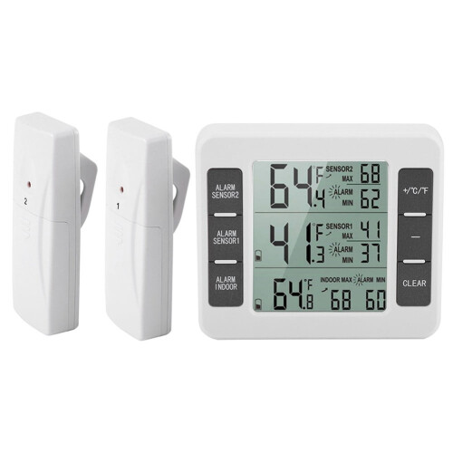 Wireless Digital Thermometer with Freezer Alarm and Fast 1