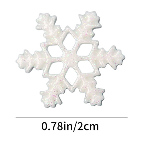 Mini Glitter Resin Snowflakes White 50 pcs 2