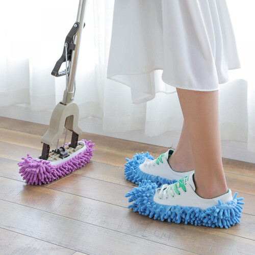 Κάλυμμα παπουτσιών σφουγγαρίστρας Chenille Lazy Mop, αφαιρούμενες παντόφλες για καθαρό 2