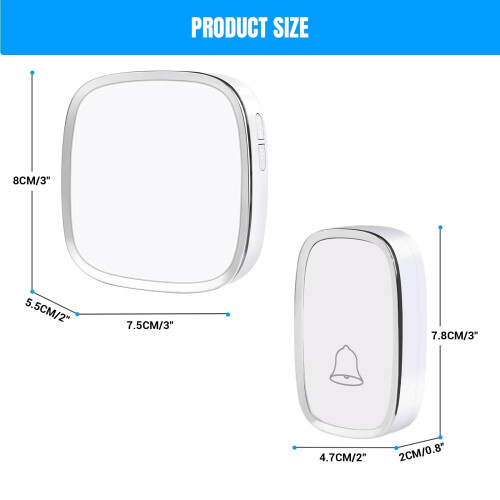 Wireless Plug-in Portable Twin Doorbell 300M 1