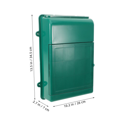 Wall Mounted Rainproof Green Plastic Letter Box 1 Piece 1