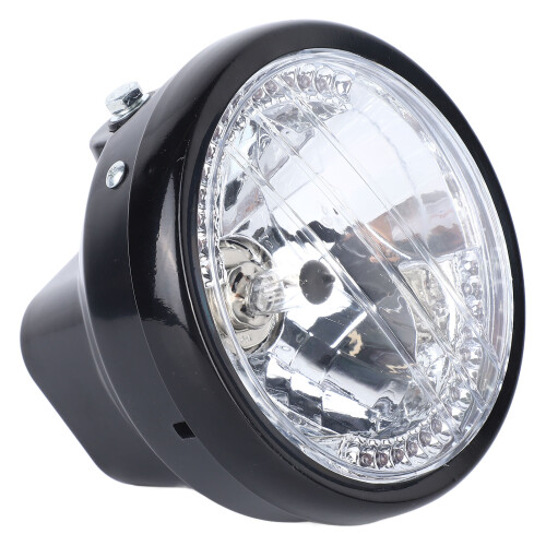 Farol universal para motocicleta com carcaça, farol redondo de LED de 7 polegadas, material durável com design patenteado de peça única, alto 1