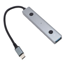 AI Voice Hub Aluminiumlegierung Typ-C auf USB 2.0 Adapter mit 3 Anschlüssen & 2 Tasten