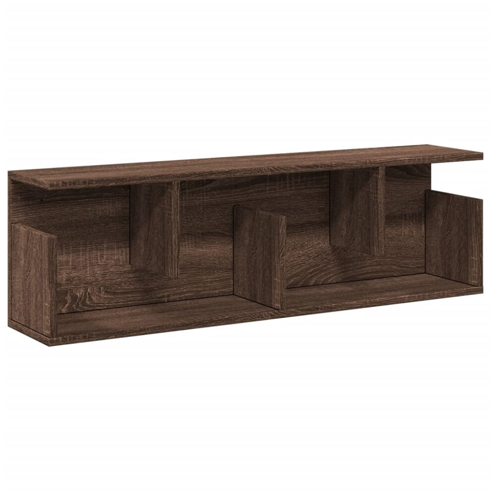 Vidaxl Oak Wall Cabinet 100X20x30 Cm - Space-Saving Engineered Wood Floating Shelf - Bedroom Storage Solution Brown