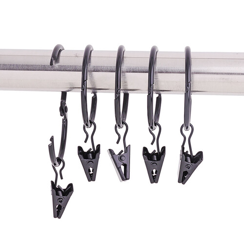 Argolas para cortinas para varões de 6/8 polegadas, presilhas decorativas em formato de O, ferragens resistentes à ferrugem, fácil instalação e 1