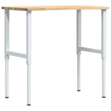 vidaXL Workbench 100x60x(71.5-98) cm Solid Wood Oak