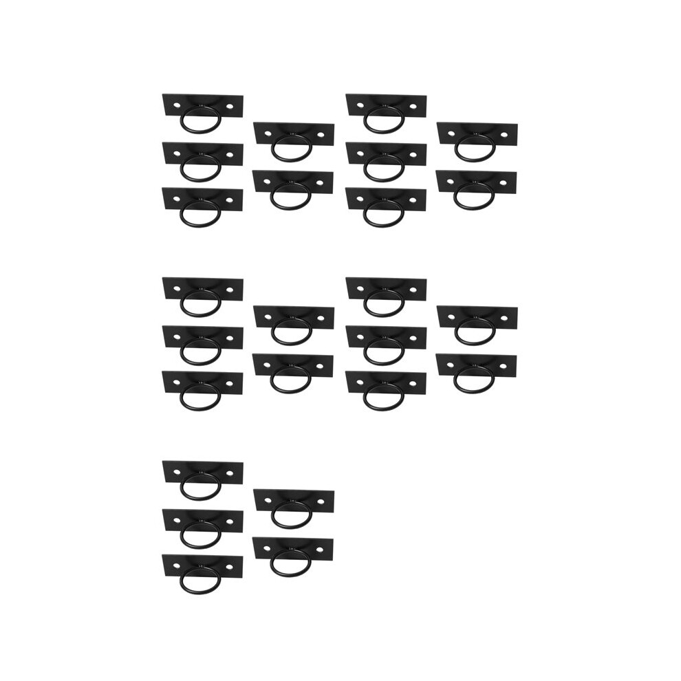 25Pack Black Decorative Ring Rope Supports Holders For Rope Fencing Stair Deck Railing Wall Mounted Hanger Ceiling Hook 6033605808553