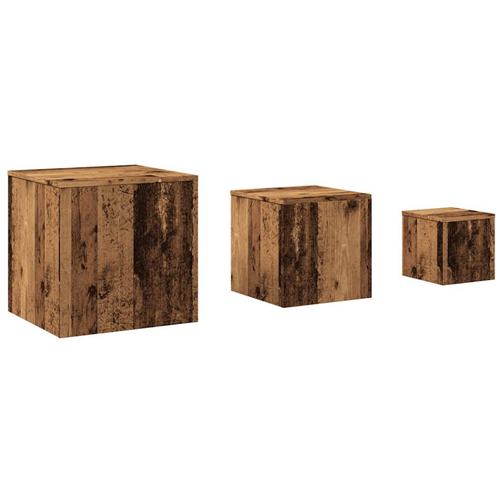 Vidaxl Side Tables 3 Pcs Old Wood Engineered Wood