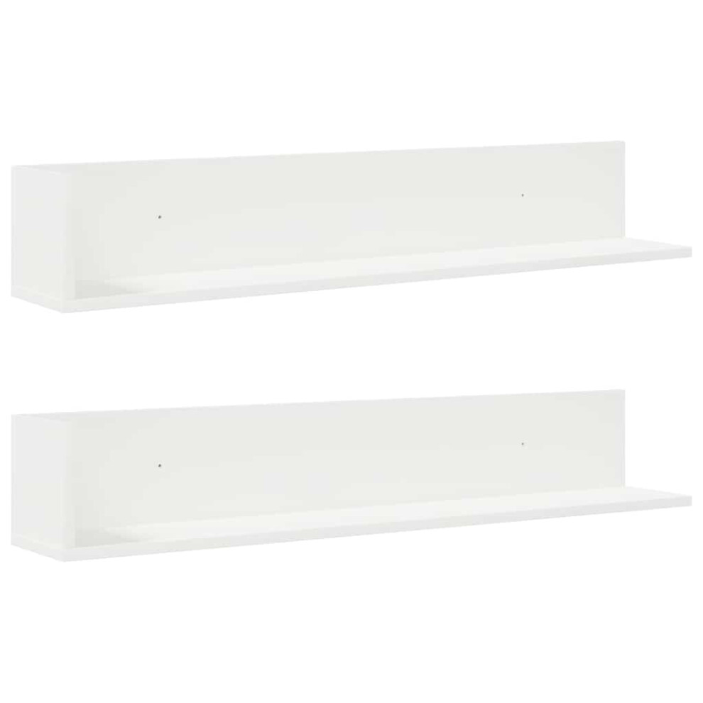 Vidaxl Wall Shelves 2 Pcs White 100X16.5x16.5 Cm Engineered Wood 8721158650719