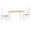 VidaXL vidaXL 3 Piece Dining Set PANAMA White Solid Wood Pine 1