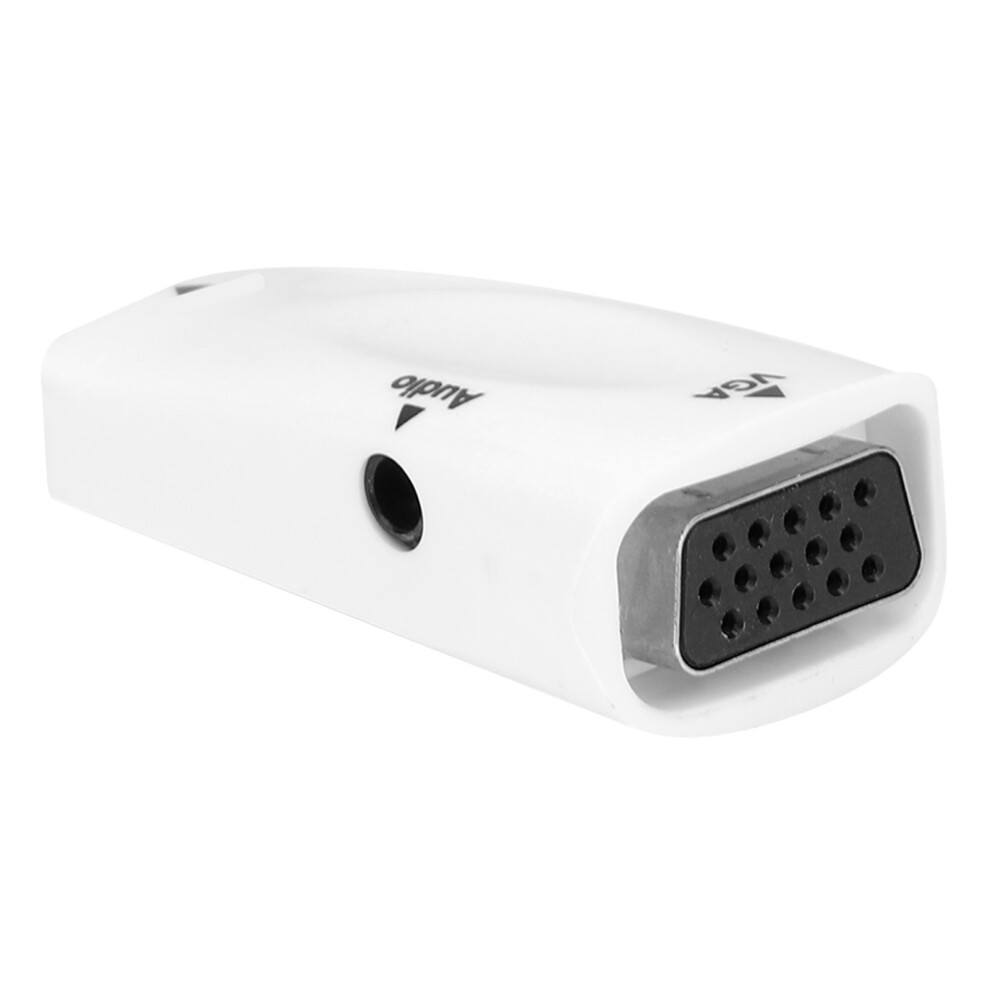 Hdmi Female To Vga Female Adapter With Audio For Pc Laptop Projector White 8391391768580