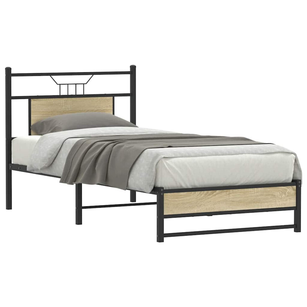 Vidaxl Bed Frame Without Mattress Sonoma Oak 80X200 Cm Engineered Wood