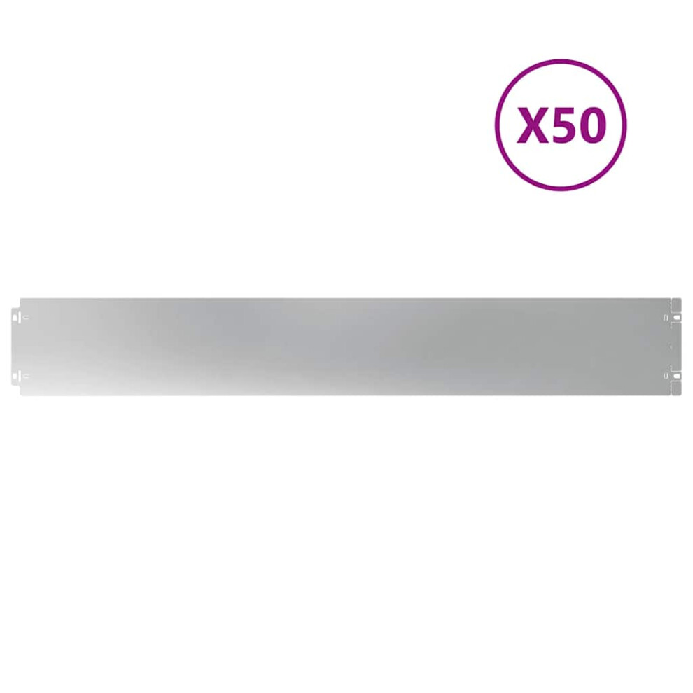 Vidaxl Lawn Edgings 50 Pcs 15X103 Cm Galvanised Steel