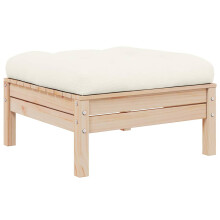 vidaXL Outdoor-Fußhocker mit Kissen Massivholz Kiefer