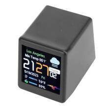 LCD Digital Desk Clock with WiFi Weather Forecast Calendar 45x40mm Black