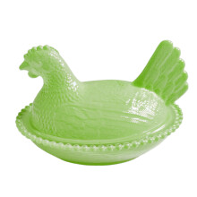 Candy Jar Candy Bowl with Lid,Dessert Plate- Emerald Green