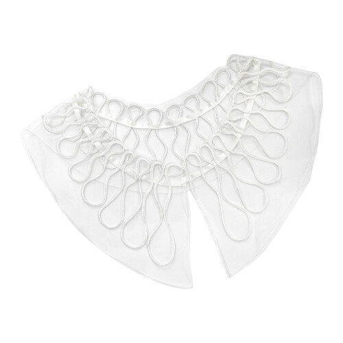 Breathable Polyester Decorative Collar Tulle For Sweaters-White