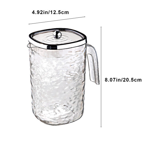 Jarra de plástico transparente con tapa, 2 litros, libre de BPA. 2