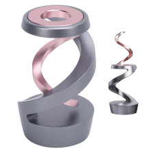 Levitating Gyroscope Desktop Toy Aluminum Alloy Gray Rose Gold 65x42mm