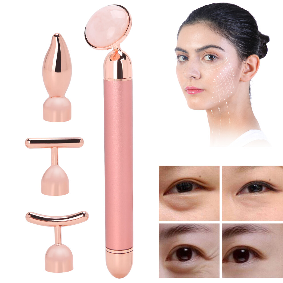 Gold 4-In-1 Multifunctional Facial Massager Rose Vibration, Tightening