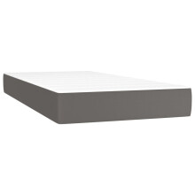vidaXL Taschenfederkernmatratze Mittel Grau 90x190x20 cm Kunstleder