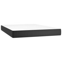 vidaXL Taschenfederkernmatratze Mittel Schwarz 140x200x20 cm Kunstleder