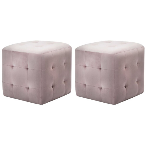 VidaXL vidaXL Pouf 2 Stk. Rosa 30x30x30 cm Samtstoff