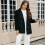 Retro Lapel Three Button Women's Blazers Loose-Blue L 6