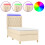 VidaXL vidaXL Boxspringbett mit Matratze & LED Creme 80x200 cm Stoff 1