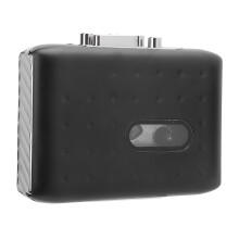 Portable Black Cassette Tape Recorder with USB C & MP3 Conversion, 10.4x8.9x3.6cm