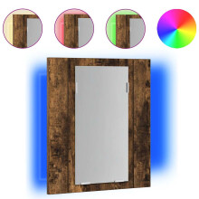 (smoked oak) vidaXL LED Bathroom Mirror Cabinet Washroom Mirror Furniture Storage Cabinet