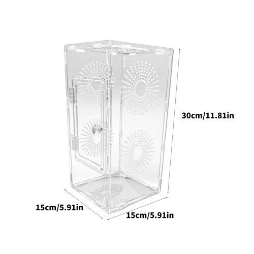 Acrylic Reptiles Enclosure LeakProof Lid Airflows Holes Secure 2