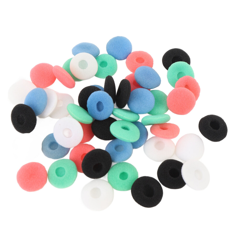 50Pcs Earbud Sponge Cover 15Mm Noise Isolation Blue Green Black/White/Red 6931391772846