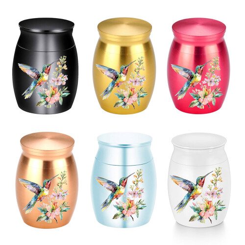 Multicolored Peaceful Bird Cremation Jar Impermeable-Sky Blue 1