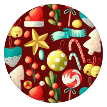 52-Inch Round Tablecloth with Festive Print and Elastic Edge, Designed Specifically for Christmas and Seasonal Occasions