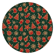 Ronde tafelkleed voor de feestdagen, 52 inch (132 cm) met elastische zoom, kerstthema tafelkleed voor familiediners.
