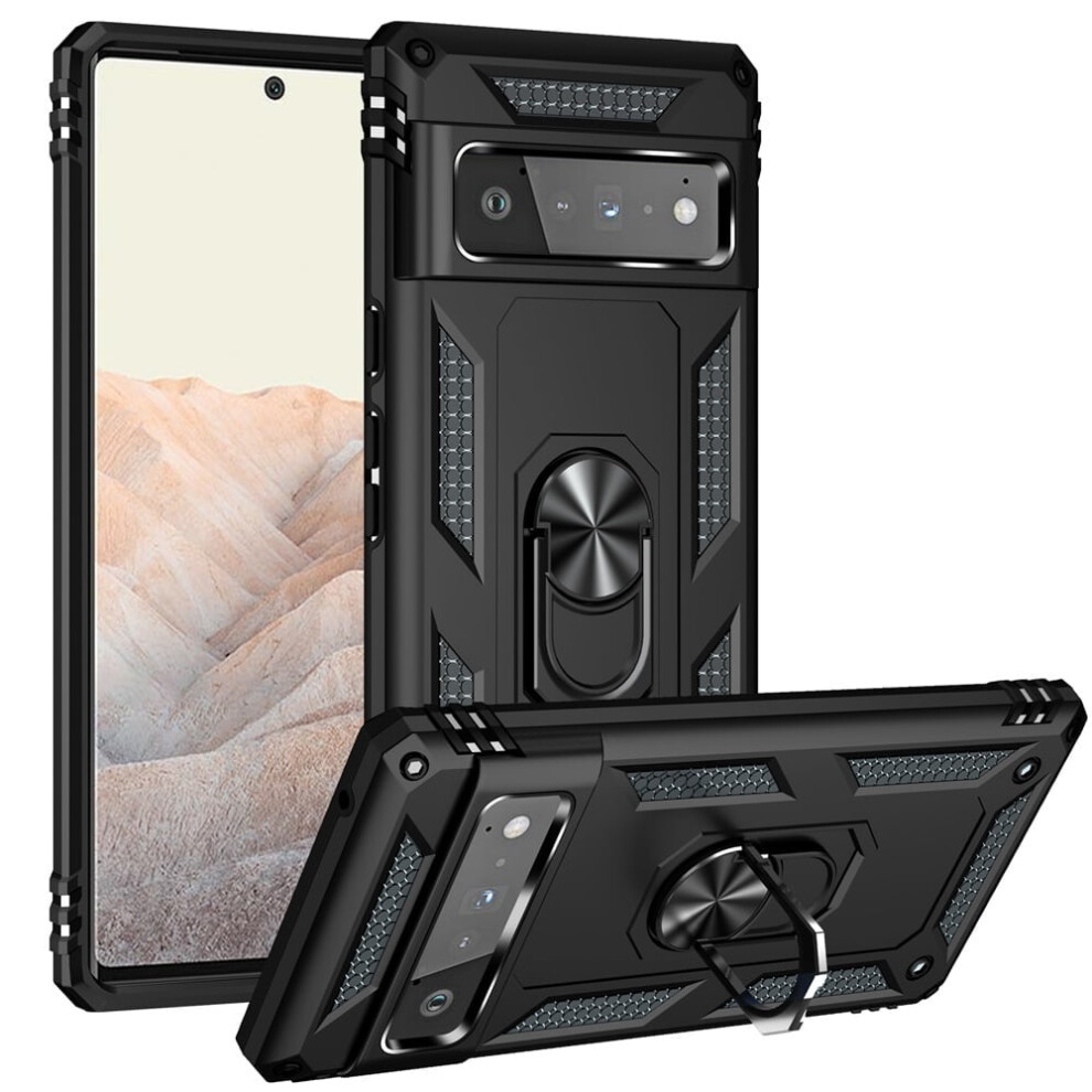 Google Pixel 6 Pro 6.7-Inch Case Â Impact-Resistant, Magnetic Ring, Kickstand, Drop Protection, Â Compatible With Google Pixel 6 Pro Black 9489952232683