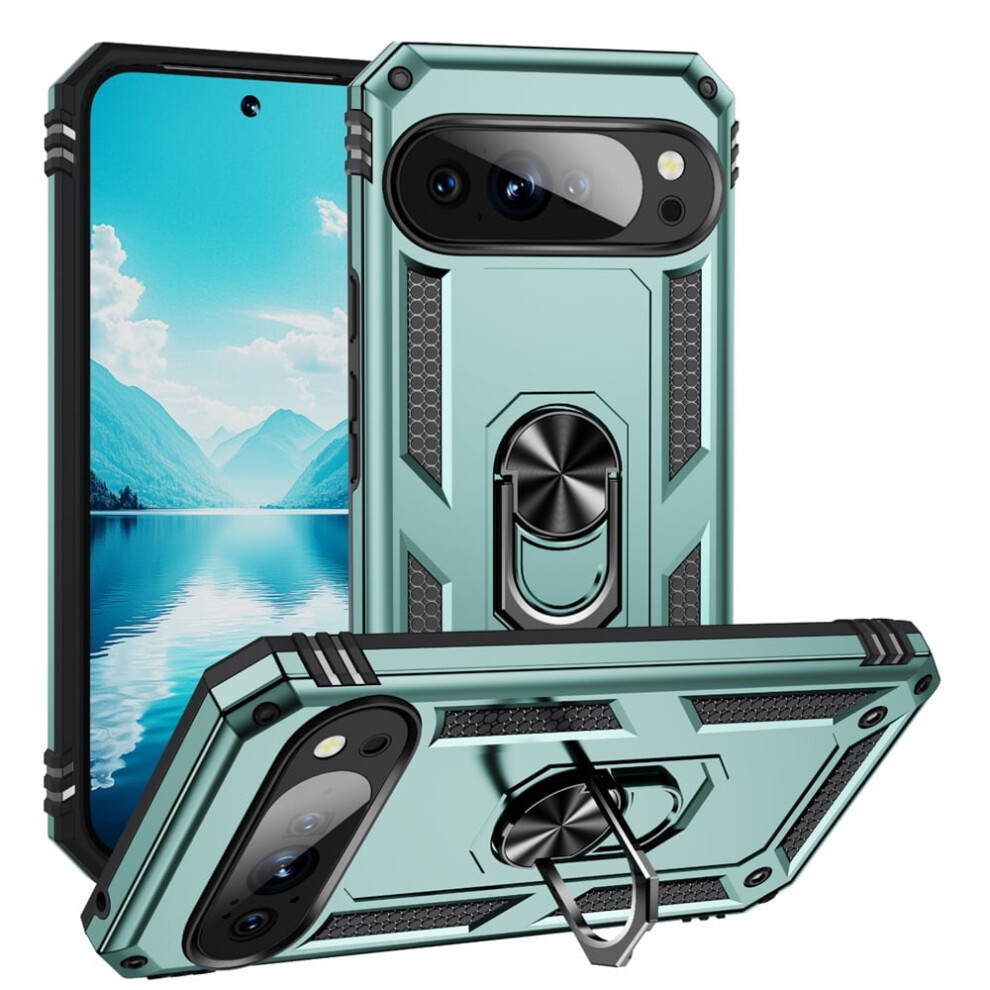 Google Pixel 10 6.3-Inch Case – Impact-Resistant, Magnetic Ring, Kickstand, Drop Protection, – Compatible With Google Pixel 10 Green 9489952233208