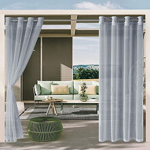 Waterproof Indoor/Outdoor Curtains, UV Resistant, Grommet Style, for Patio, Gazebo, Porch, Pergola – Grey, 132x274cm
