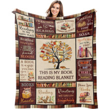 Cadeaus voor boekenliefhebbers – Leesdeken 60"x50", cadeau met boekenthema voor vrouwen, bibliothecarissen en leden van leesclubs