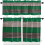 Ensemble de rideaux de cuisine style ferme, vert forêt et marron bois 1