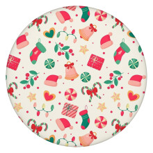 Green Christmas Tablecloth with Elastic Hem 52 Inch Round, Perfect for Holiday Dinner Table Protection