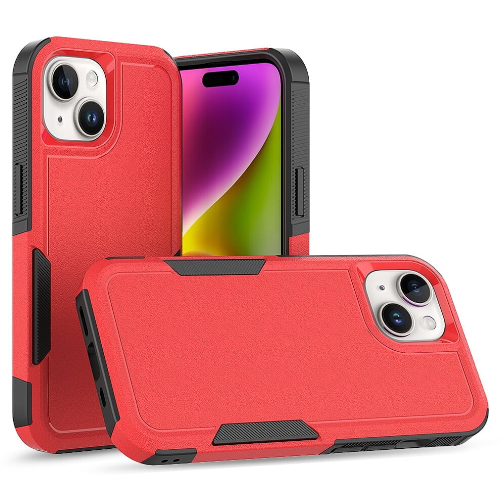 Defender Case For Iphone 15 6.1" Â Heavy Duty 1-In-1 Rugged, Dustproof, Shockproof, Non-Slip Cover, Compatible With Iphone 15 Red 9489952233734