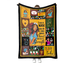 Superzachte fleece deken voor verpleegkundigen – 50x60 inch, blauw, perfect cadeau voor verpleegkundigen tijdens de Week van de Verpleegkunde en